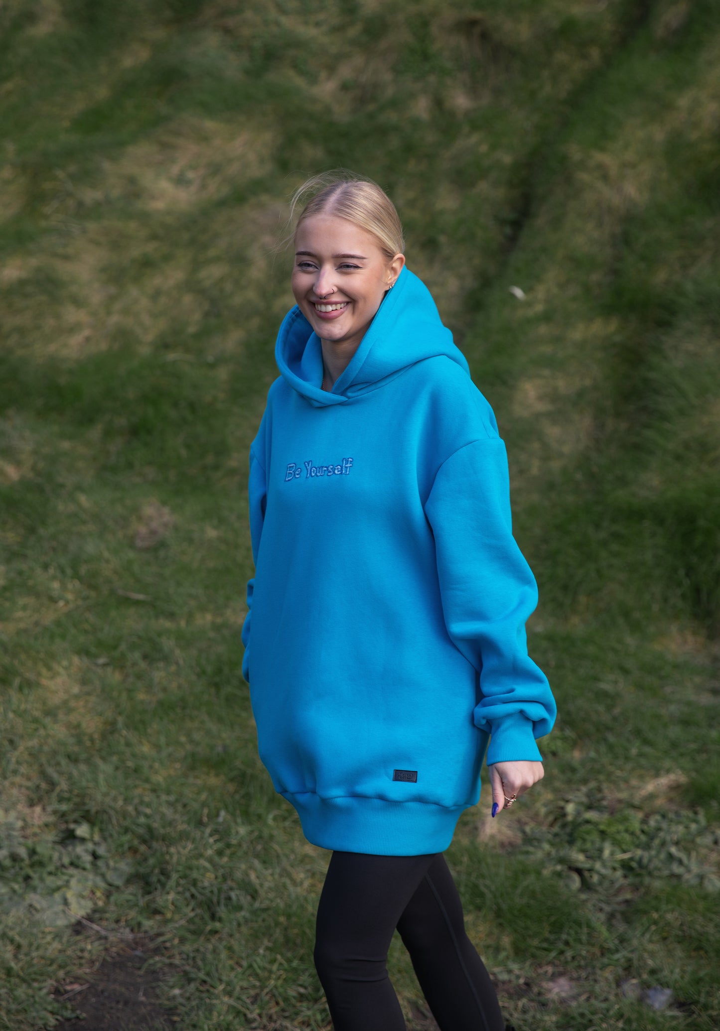 Bright Blue Long Hoodie