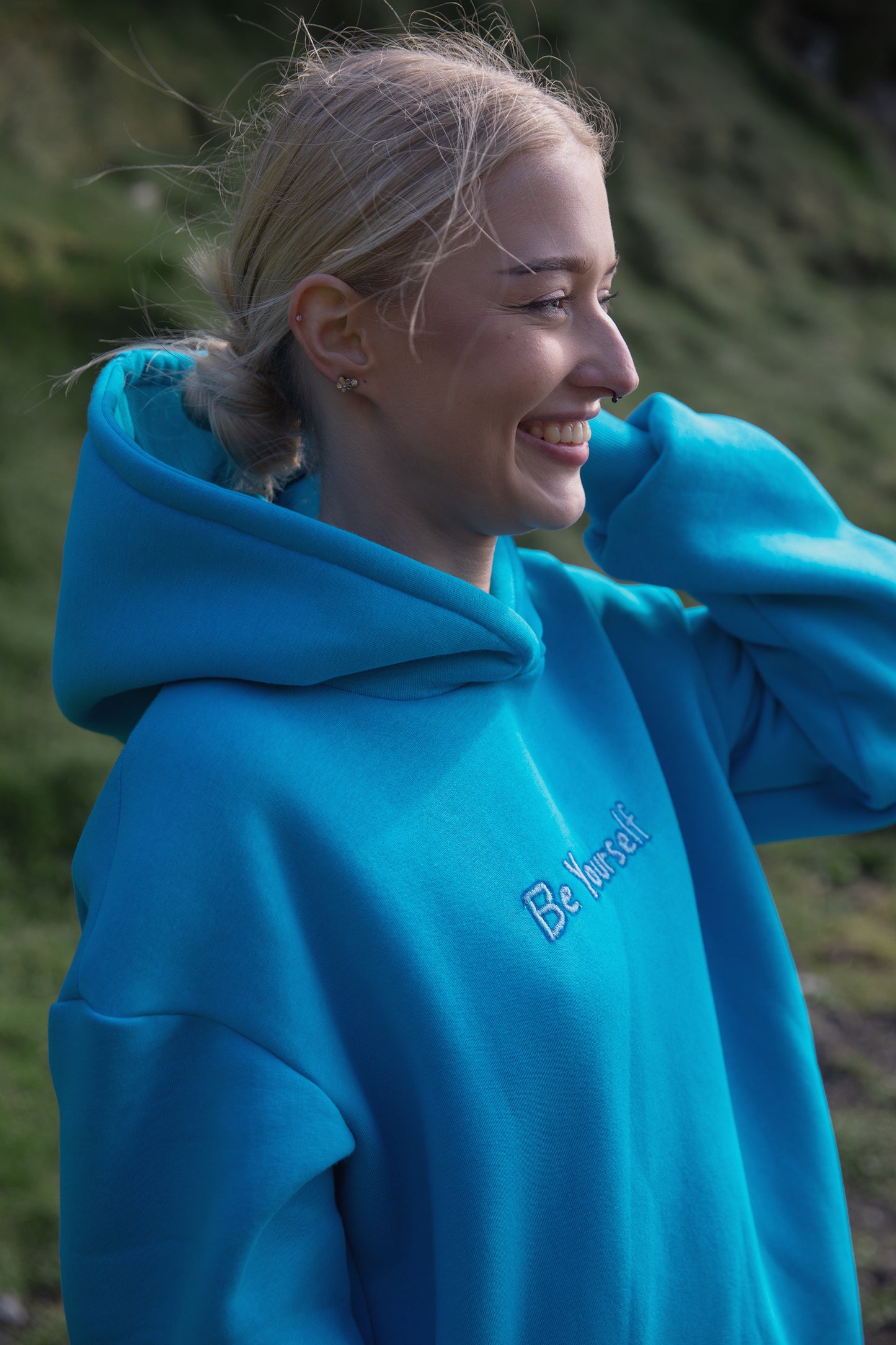 Bright Blue Long Hoodie