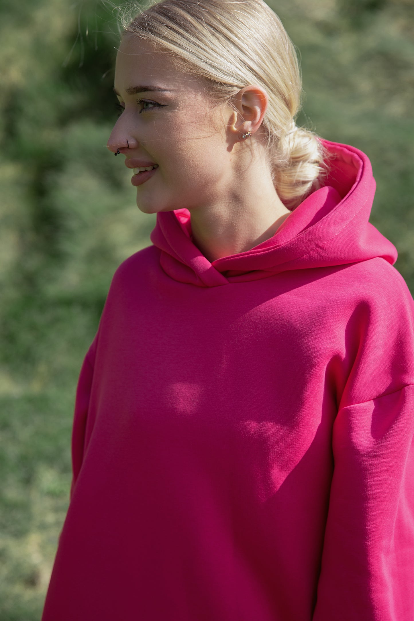 Hot Pink Long Hoodie