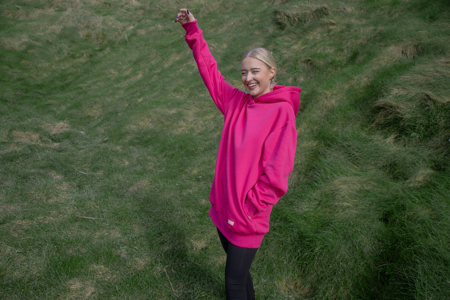 Hot Pink Long Hoodie