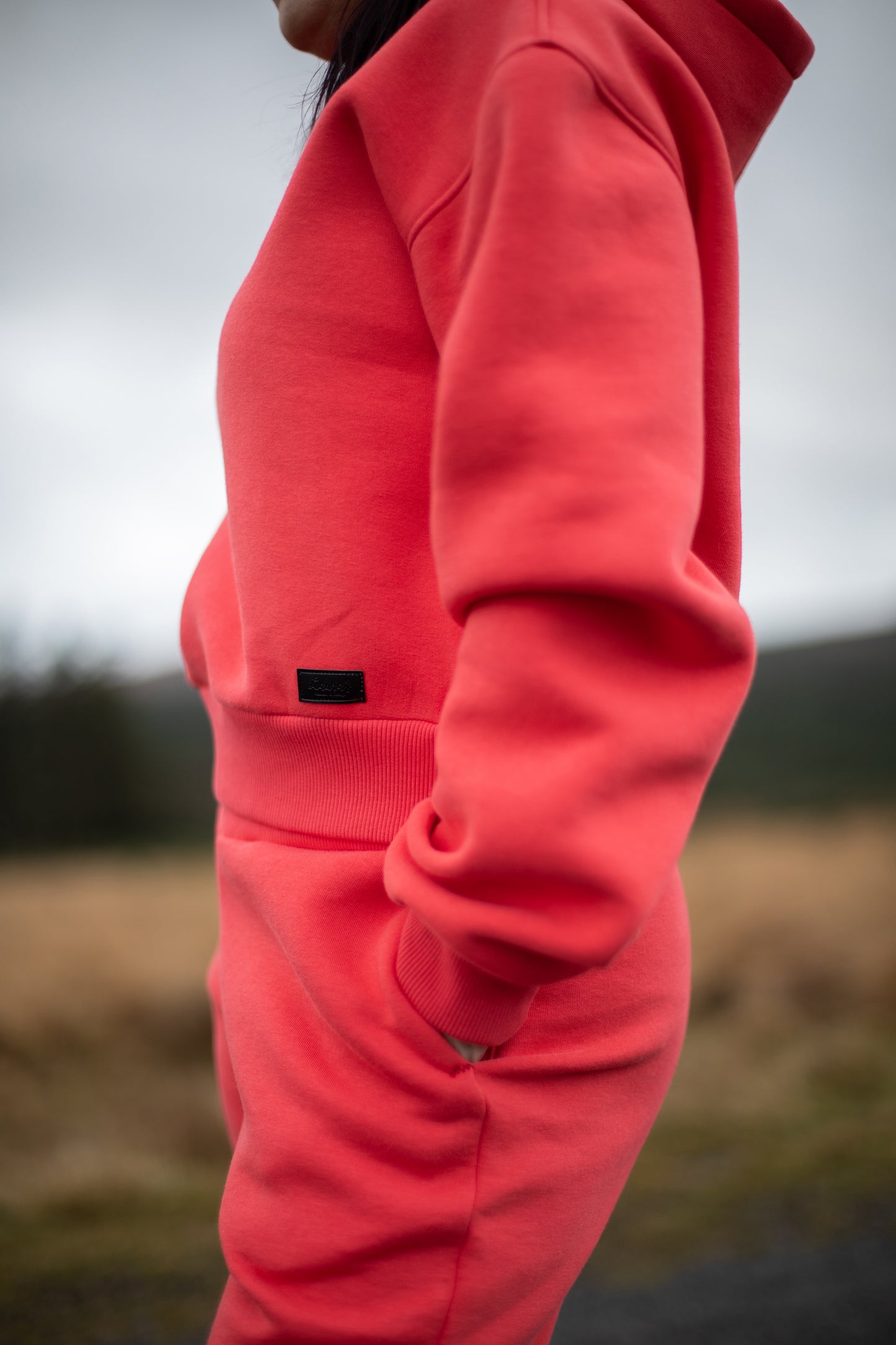 Oversized Short Coral Hoodie